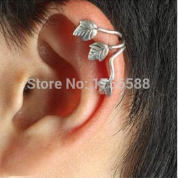 Hot new style moda wiatr pozostawia ear cuff klipsy biżuteria akcesoria darmowa wysyłka