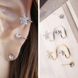 ES840 kolczyki moda 2018 słodkie Flash imitacja gwiazdy unikalne klips do ucha wkręty kostne hurtownie biżuteria akcesoria