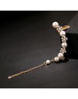 Osobowość kobiety moda symulowane pearl tassel ze stopu klipsy śliczne styl dziewczyny kryształowy płatek śniegu kości ucha naus
