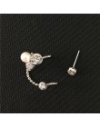 SHUANGR elegancki cyrkonia kryształowa nausznica kobiet klipsy dla kobiet Brincos symulowane Pearl biżuteria boucle d'oreille