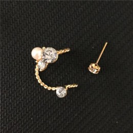 SHUANGR elegancki cyrkonia kryształowa nausznica kobiet klipsy dla kobiet Brincos symulowane Pearl biżuteria boucle d'oreille