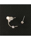 SHUANGR elegancki cyrkonia kryształowa nausznica kobiet klipsy dla kobiet Brincos symulowane Pearl biżuteria boucle d'oreille