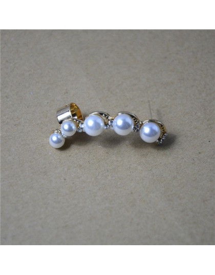 Moda wykwintne klip na kolczyki zaprojektowane piękne słodkie naśladować Pearl kolczyki z kryształem klipy kobiet Ear Cuff 1 szt