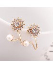 2018 nowy kryształowa nausznica klip perła płatek śniegu kwiat Clip-on kolczyki dla kobiet kolczyki Earcuff biżuteria Brincos