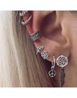 Gorąca sprzedaż Orecchini 7 sztuk czeski Steampunk zestaw kolczyków antyczne sowa liść klipsy Ear Cuff dla kobiet chrząstki kolc