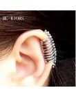 Bohomia w stylu Vintage Punk czaszka kręgosłupa kolczyki dla kobiet klipsy na uszy bez dziurek kości kolczyki Ear Cuff modny kla