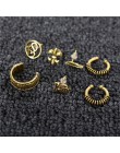 Gorąca sprzedaż Orecchini 7 sztuk czeski Steampunk zestaw kolczyków antyczne sowa liść klipsy Ear Cuff dla kobiet chrząstki kolc