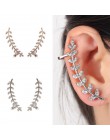 2018 moda 2 sztuk nowa moda w stylu Vintage liść klip na kolczyki długie ucho spinki do mankietów damskie kolczyki biżuteria