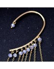 Czeski kolor pióro zaczep na ucho klipsy dla kobiet akcesoria piękny złoty długie frędzle nausznica biżuteria prezenty