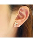 3 kolor nowy modny srebrny kryształ kolczyk motyl projekt ucha klip dla kobiet srebro biżuteria złoty kolor różowe złoto kolor