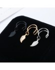 E0479 nowych przyjazdowych liści klipsy złoty/srebrny/czarny klip ucha 1 sztuka Punk Ear Cuff dla kobiet mężczyzn ekskluzywny pr