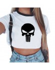 Krótki crop top z okrągłym dekoltem z krótkim rękawem biały seksowny modny młodzieżowy dla dziewczyn dla kobiet