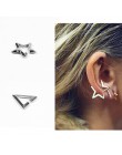 E028 nowa moda Ear Cuff zwięzłe projekt trójkąt Pentagram klip kolczyk bez Piercing 2017 gorąca sprzedaż klip kolczyk nie otwór
