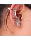 SHUANGR moda wysokiej jakości 1 Pc lato plaża Punk Rhinestone klipsy anioł skrzydło złoty kolczyk Ear Cuff dla kobiet biżuteria