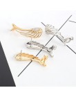 SHUANGR moda wysokiej jakości 1 Pc lato plaża Punk Rhinestone klipsy anioł skrzydło złoty kolczyk Ear Cuff dla kobiet biżuteria