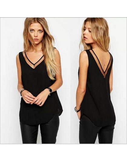 Hot sprzedaży 2017 New Arrival lato w stylu kobiet T-Shirt Top czarny biały Sexy dekolt w kształcie litery v bluzka z szyfonu na
