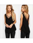 Hot sprzedaży 2017 New Arrival lato w stylu kobiet T-Shirt Top czarny biały Sexy dekolt w kształcie litery v bluzka z szyfonu na