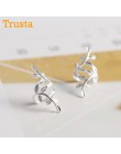 Trusta 100% 925 Sterling Silver Hollow oddział Ear spinki do mankietów na kolczyki dla kobiet dziewczyna bez Piercing kolczyki b