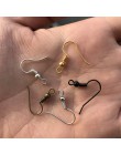 100 sztuk złoto srebro brąz czarny Plated Hook Ear haki kolczyki dla DIY komponenty do biżuterii akcesoria