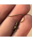 100 sztuk złoto srebro brąz czarny Plated Hook Ear haki kolczyki dla DIY komponenty do biżuterii akcesoria