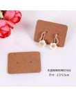 100 sztuk 2.5x3.5 cm papier typu Kraft kolczyk karty powiesić Tag biżuteria wyświetlacz Ear Stud karty Favor etykieta biały czar