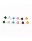 10 sztuk 8mm złoty kolor srebrny błyszczące cyrkon kryształ Ear Stud ustalenia z otworem ucha spadek kobiety dziewczyna Diy kolc