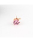 10 sztuk 8mm złoty kolor srebrny błyszczące cyrkon kryształ Ear Stud ustalenia z otworem ucha spadek kobiety dziewczyna Diy kolc