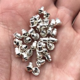 100 sztuk/partia metalowa kula bardzo ciężko kolczyk plecami podłączanie zablokowane gumowe ucho powrót DIY kolczyki akcesoria d