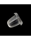 Zestaw silikonowych zapinek do kolczyków w kształcie cylindra ochronne zatyczki do sztyftów przezroczyste uniwersalne