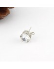 10 sztuk 8mm złoty kolor srebrny błyszczące cyrkon kryształ Ear Stud ustalenia z otworem ucha spadek kobiety dziewczyna Diy kolc