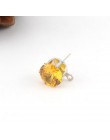10 sztuk 8mm złoty kolor srebrny błyszczące cyrkon kryształ Ear Stud ustalenia z otworem ucha spadek kobiety dziewczyna Diy kolc