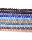 LanLi moda biżuteria 4/6/8/10mm kolorowe Cat Eye kamień luźne koraliki DIY mężczyźni i kobiety bransoletka naszyjnik kolczyki do