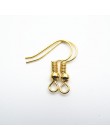 100 sztuk złoto srebro KC pozłacane francuski haki kolczyki ustalenia cewki ucha przewody do DIY akcesoria do wyrobu biżuterii H
