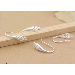 6 sztuk (3 para) 20x11mm matowy srebrny ucha haki kolczyk przewody do Handmade kobiety moda biżuteria kolczyki (L2-20)