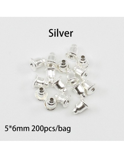 5*6mm 200 sztuk kolczyki ćwieki Backs korki zwoje znad Ear ustalenia DIY zablokowane czapki kolczyk Backs korki... dostaw