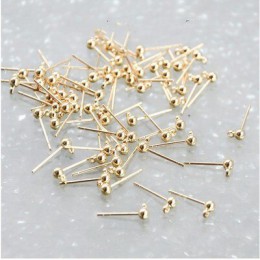 20 sztuk 3mm piłka ze stali nierdzewnej kolczyk Stud sztyfty paznokcie ucha biżuteria ustalenia dla DIY stadniny kolczyki