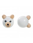 DoreenBeads naturalny kolor koraliki drewniane niebieski różowy Khaki uszy nosy śliczne 3D Smiley niedźwiedź 29x27mm-26x25mm 5 s