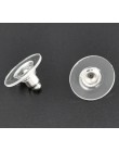DoreenBeads plastikowe kolczyki ustalenia nakrętki do uszu okrągły srebrny Tone przezroczysty 11mm (3/8 ") x 6mm (2/8 "), 15 szt