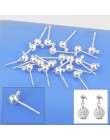 JEXXI 100 sztuk Lot hurtownie 925 grzywny biżuteria ustalenia prawdziwe czysta 925 Sterling Silver stadniny kolczyk Ear Pin 3 MM