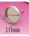 BASEHOME 20 sztuk ze stali nierdzewnej kolczyk ustawienia 6/8/10/12/14/16/18 /20mm Cabochon baza puste Fit szkło Cabochons DIY s