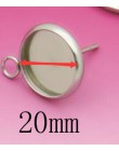 BASEHOME 20 sztuk ze stali nierdzewnej kolczyk ustawienia 6/8/10/12/14/16/18 /20mm Cabochon baza puste Fit szkło Cabochons DIY s