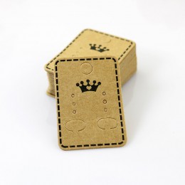 100 sztuk 4.5x3.2 cm Craft papierowe kolczyki do uszu karty powiesić Tag biżuteria wyświetlacz kolczyk Crads za etykieta brązowy