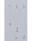 2 sztuk/partia 100% 925 Sterling Silver kolczyki złącze linii łańcuchy 3 cm 4 cm 5 cm długość dynda Ear rozszerzenia łańcuchy DI