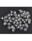 DoreenBeads plastikowe kolczyki ustalenia nakrętki do uszu okrągły srebrny Tone przezroczysty 11mm (3/8 ") x 6mm (2/8 "), 15 szt