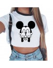 Krótki crop top z okrągłym dekoltem z krótkim rękawem biały seksowny modny młodzieżowy dla dziewczyn dla kobiet