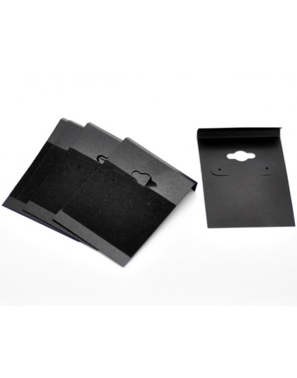 DoreenBeads czarny ucha haki kolczyk z tworzywa sztucznego wyświetlacz karty 6.2x4.5 cm (2-1/2 "x1-3/4 "), 50 sztuk (B16649), yi