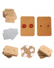 100 sztuk Kraft Paper Ear Stud powiesić Tag biżuteria karta kolczyki Kraft etykieta papierowa kolczyk papieru powiesić metka z c