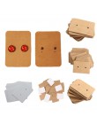 100 sztuk Kraft Paper Ear Stud powiesić Tag biżuteria karta kolczyki Kraft etykieta papierowa kolczyk papieru powiesić metka z c