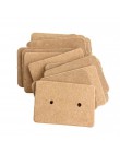 100 sztuk Kraft Paper Ear Stud powiesić Tag biżuteria karta kolczyki Kraft etykieta papierowa kolczyk papieru powiesić metka z c