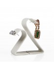 FANXI pościel/aksamit w kształcie litery Z kremowy biały kolczyk stojaki szary Ear Stud wyświetlacz uchwyt stojak na biżuterię w